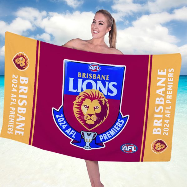 Brisbane Lions Rectangle Beach Towel - TANTN 8446