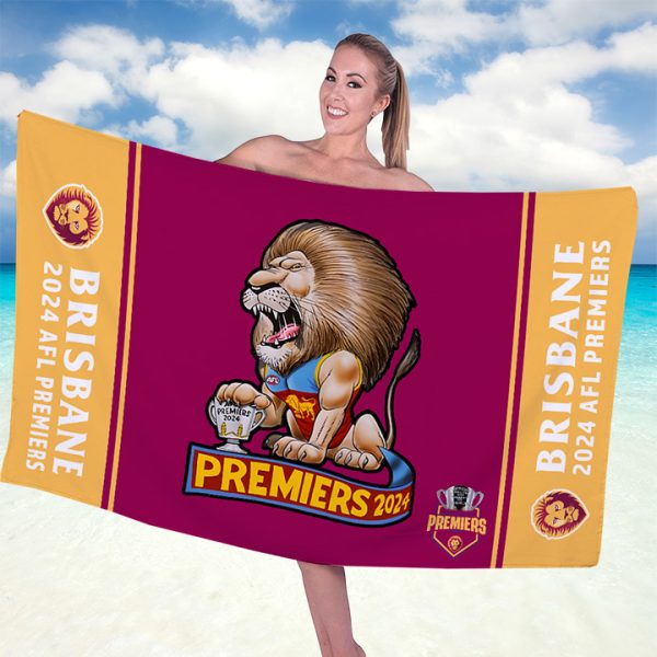 Brisbane Lions Rectangle Beach Towel - TANTN 8496