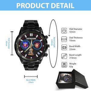 Personalized Brisbane Lions Black Stainless Steel Watch - TANTN 8475