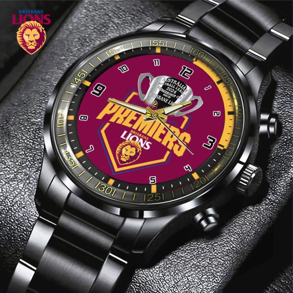 Brisbane Lions Black Stainless Steel Watch - TANTN 8512