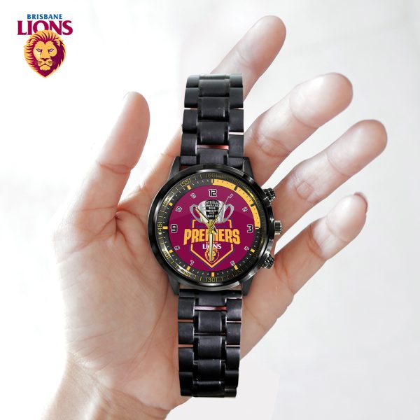 Brisbane Lions Black Stainless Steel Watch - TANTN 8512