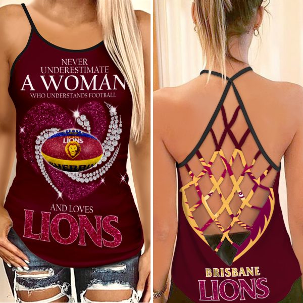 Brisbane Lions Criss-Cross Tank Top - HOATT 6358