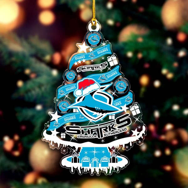 Cronulla-Sutherland Sharks Custom Shape Clear 1-sided Acrylic Ornament - VANDH 3527