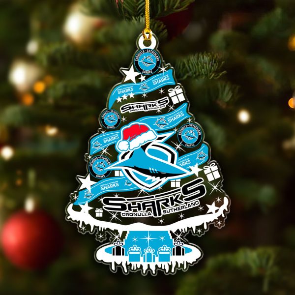 Cronulla-Sutherland Sharks Custom Shape Clear 1-sided Acrylic Ornament - VANDH 3527