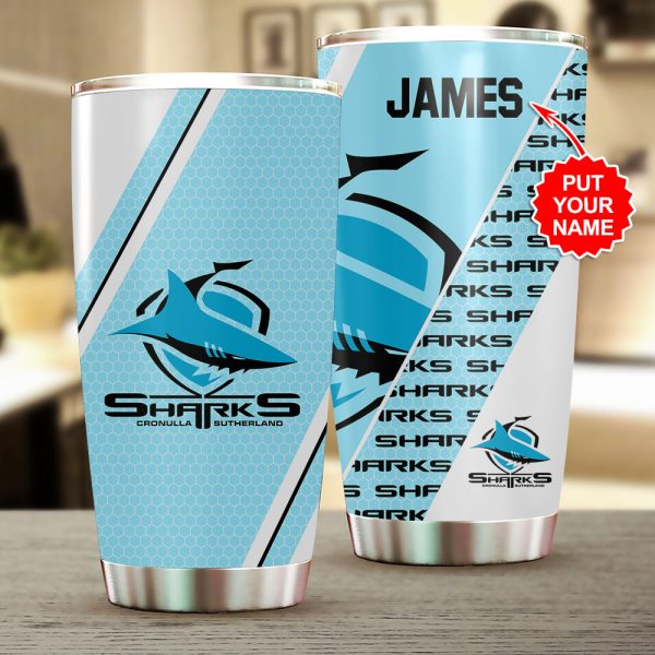 Personalized Cronulla-Sutherland Sharks Tumbler Cup - VANDH 3480