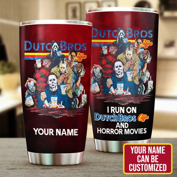 Personalized Dutch Bros Coffee x Horror Movies Tumbler Cup - VANDH 3507