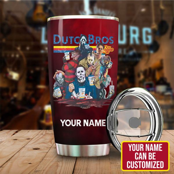 Personalized Dutch Bros Coffee x Horror Movies Tumbler Cup - VANDH 3507