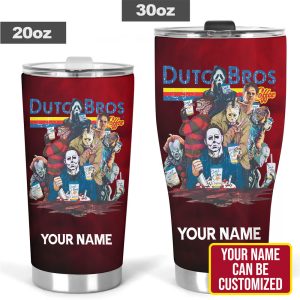 Personalized Dutch Bros Coffee x Horror Movies Tumbler Cup - VANDH 3507