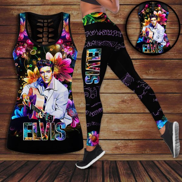 Elvis Presley Hollow Tank Top Leggings - VANDH 3533