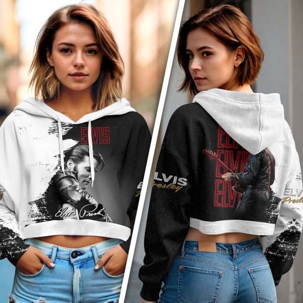 Elvis Presley Women's Crop Top Hoodie - MAITM 7971