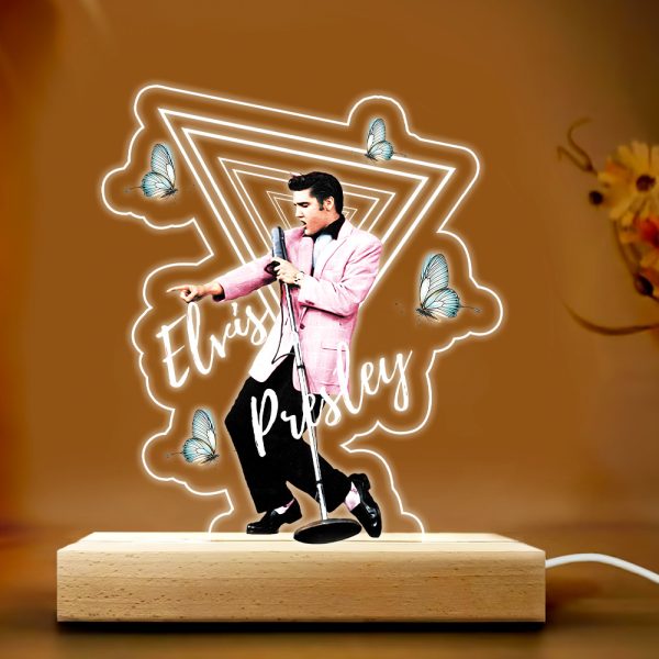 Elvis Presley Led Light with Wooden Base (7 Colors) - GNE 1534