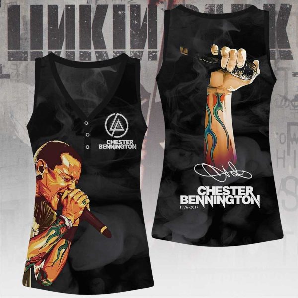 Linkin Park Women V-Neck Ribbed Tank Top - MAITM 8091