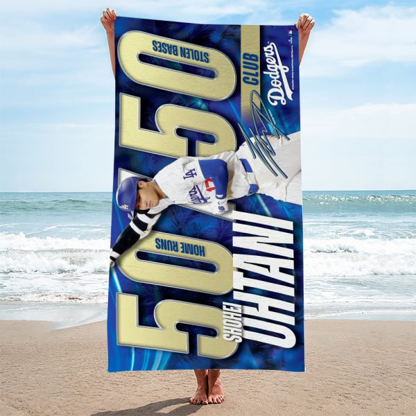 Los Angeles Dodgers x Shohei Ohtani Rectangle Beach Towel - MAITM 8098