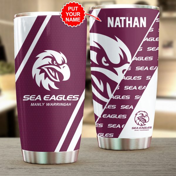 Personalized Manly Warringah Sea Eagles Tumbler Cup - VANDH 3489