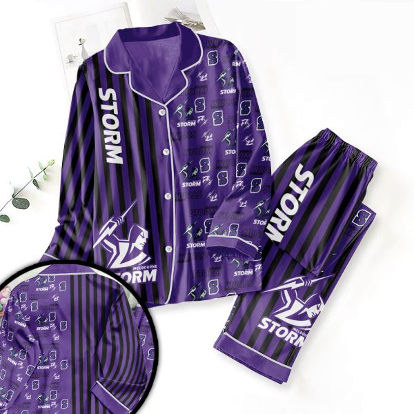 Melbourne Storm Button Down Pajamas Set – VANDH 3468