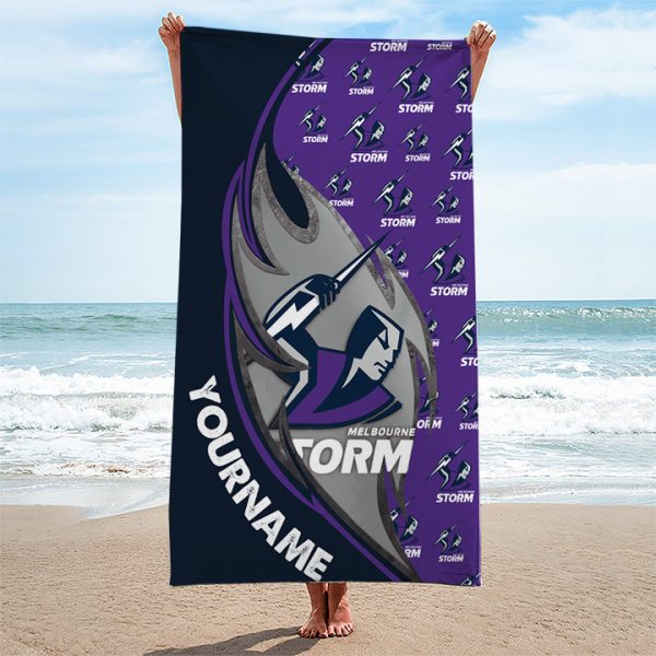 Personalized Melbourne Storm Beach Towel - TANTN 8101