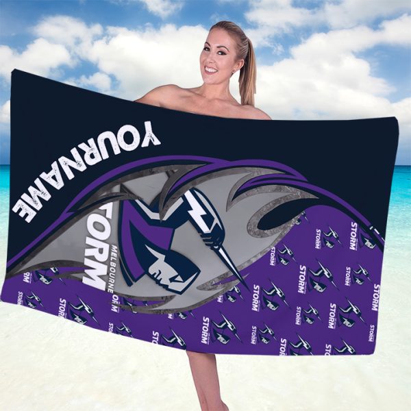 Personalized Melbourne Storm Beach Towel - TANTN 8101