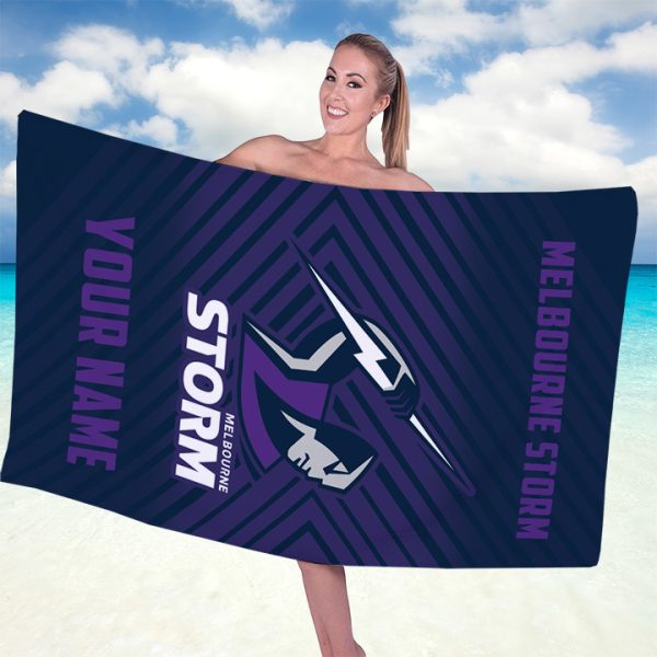 Personalized Melbourne Storm Rectangle Beach Towel - TANTN 8102