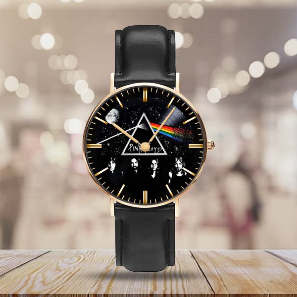 Pink Floyd Black Stitched Leather Watch – HUNGVV 5499