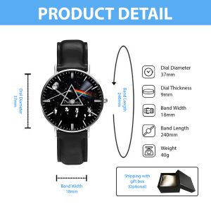 Pink Floyd Black Stitched Leather Watch – HUNGVV 5499