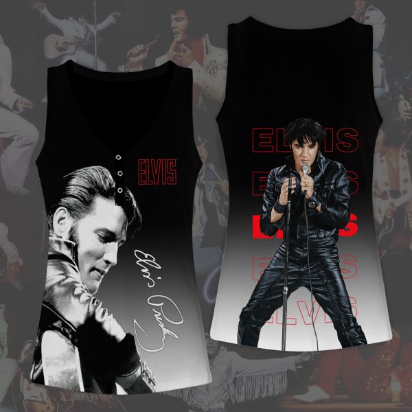 Elvis Presley Women V-Neck Ribbed Tank Top - MAITM 7972