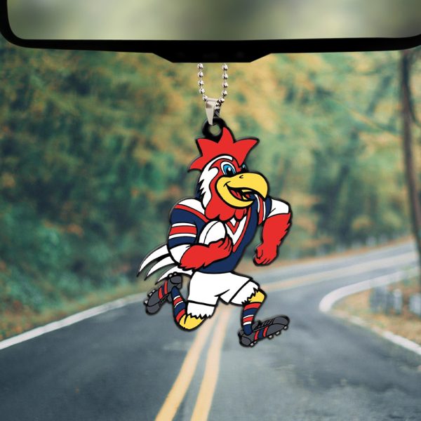 Sydney Roosters Custom Shape 2-sided Acrylic Car Ornament - HOATT 6370