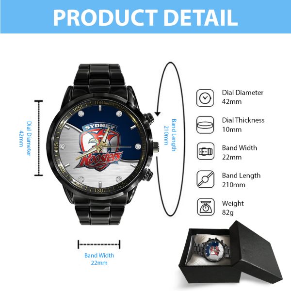 Sydney Roosters Black Stainless Steel Watch - HOATT 6455