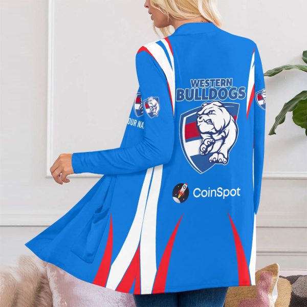 Personalized Western Bulldogs FC Women's Patch Pocket Cardigan - MAITM 7923