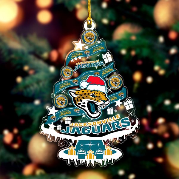 Jacksonville Jaguars Custom Shape Clear 1-sided Acrylic Ornament - VANDH 3697