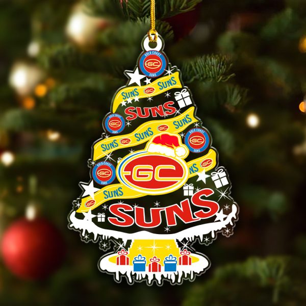 Gold Coast Suns Custom Shape Clear 1-sided Acrylic Ornament - VANDH 3612