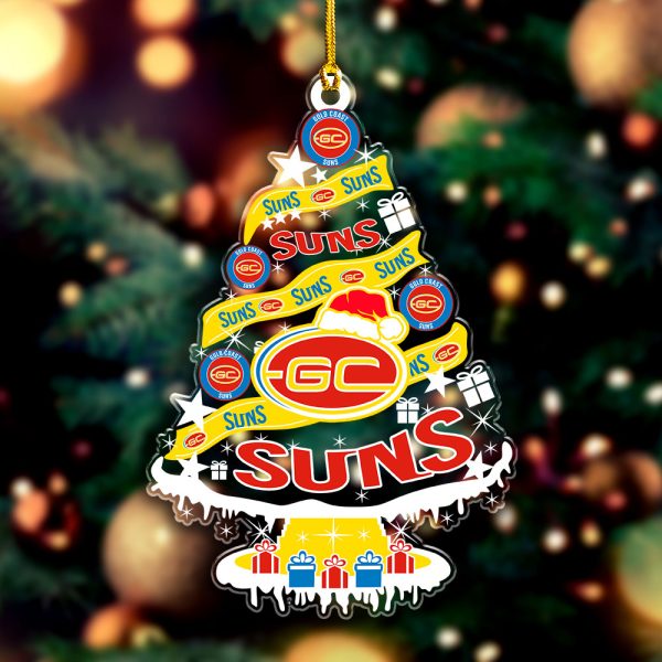 Gold Coast Suns Custom Shape Clear 1-sided Acrylic Ornament - VANDH 3612