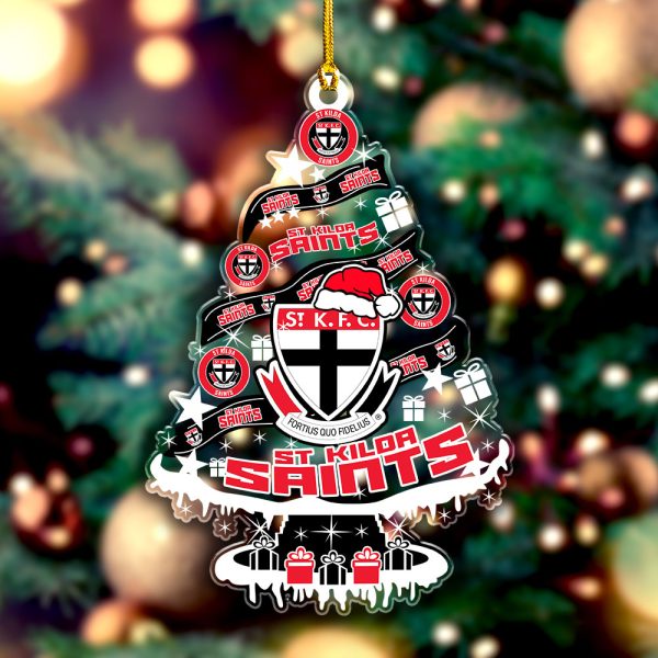 St Kilda FC Custom Shape Clear 1-sided Acrylic Ornament - VANDH 3614