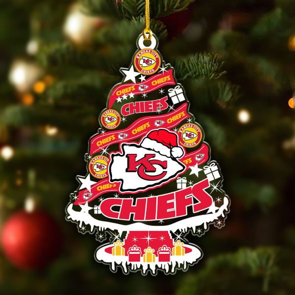 Kansas City Chiefs Custom Shape Clear 1-sided Acrylic Ornament - VANDH 3700