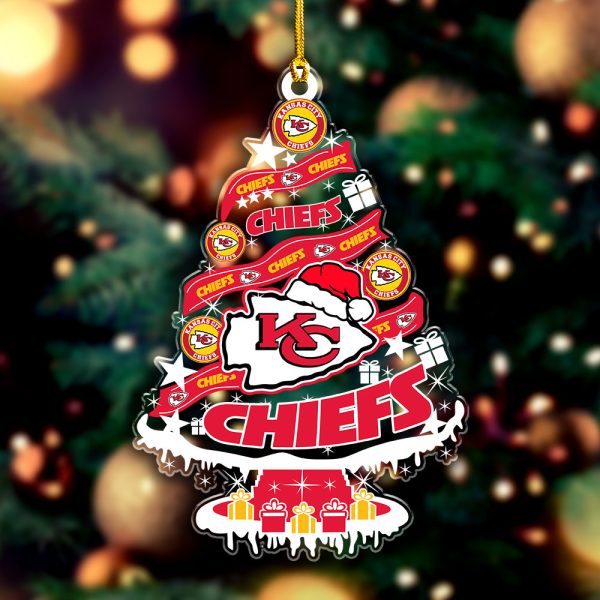 Kansas City Chiefs Custom Shape Clear 1-sided Acrylic Ornament - VANDH 3700