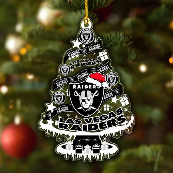 Las Vegas Raiders Custom Shape Clear 1-sided Acrylic Ornament - VANDH 3701