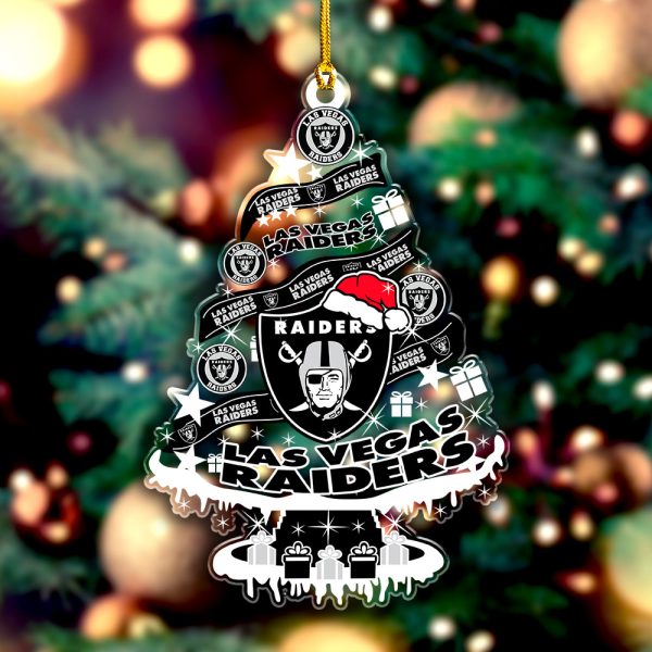 Las Vegas Raiders Custom Shape Clear 1-sided Acrylic Ornament - VANDH 3701