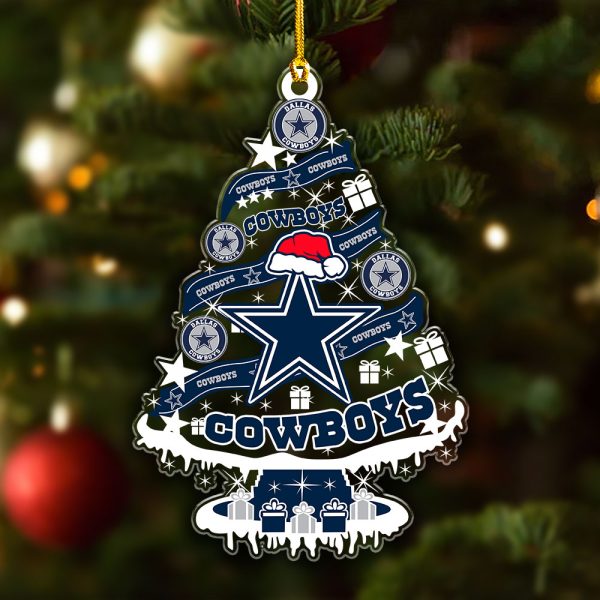 Dallas Cowboys Custom Shape Clear 1-sided Acrylic Ornament - VANDH 3703