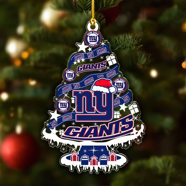 New York Giants Custom Shape Clear 1-sided Acrylic Ornament - VANDH 3704