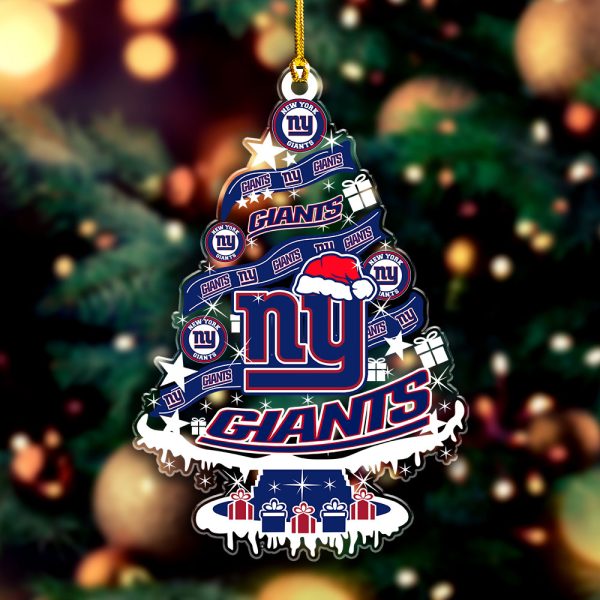 New York Giants Custom Shape Clear 1-sided Acrylic Ornament - VANDH 3704