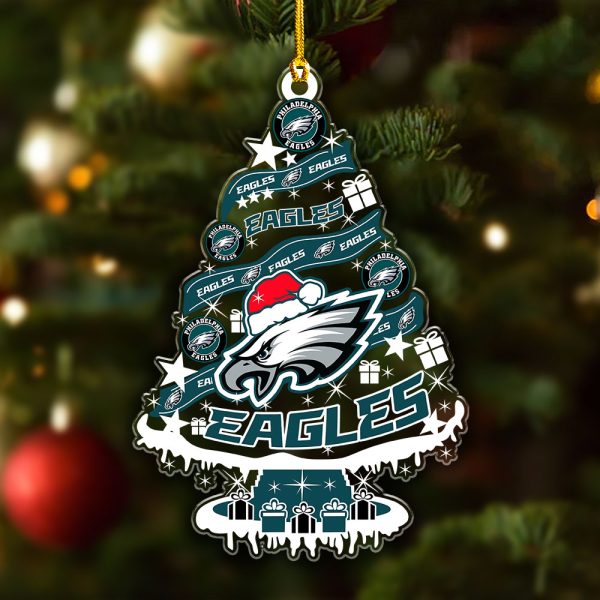 Philadelphia Eagles Custom Shape Clear 1-sided Acrylic Ornament - VANDH 3705