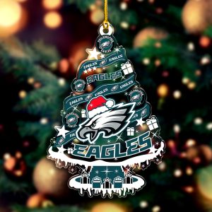 Philadelphia Eagles Custom Shape Clear 1-sided Acrylic Ornament - VANDH 3705