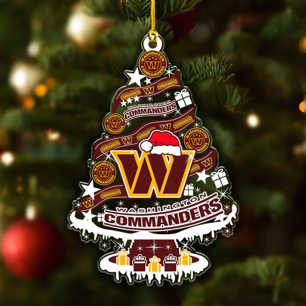 Washington Commanders Custom Shape Clear 1-sided Acrylic Ornament - VANDH 3706