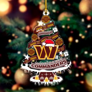 Washington Commanders Custom Shape Clear 1-sided Acrylic Ornament - VANDH 3706