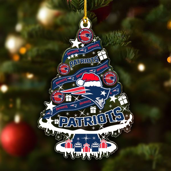 New England Patriots Custom Shape Clear 1-sided Acrylic Ornament - VANDH 3689