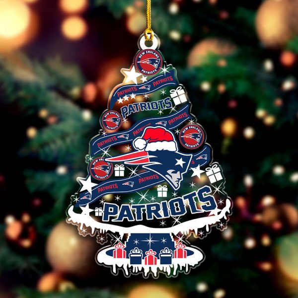 New England Patriots Custom Shape Clear 1-sided Acrylic Ornament - VANDH 3689