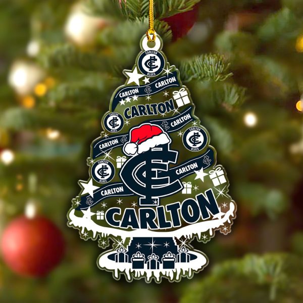 Carlton Football Club Custom Shape Clear 1-sided Acrylic Ornament - VANDH 3604