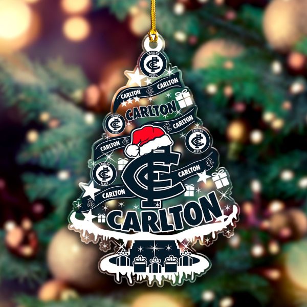 Carlton Football Club Custom Shape Clear 1-sided Acrylic Ornament - VANDH 3604