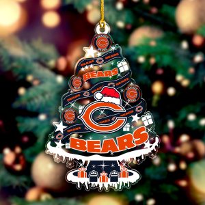 Chicago Bears Custom Shape Clear 1-sided Acrylic Ornament - VANDH 3707