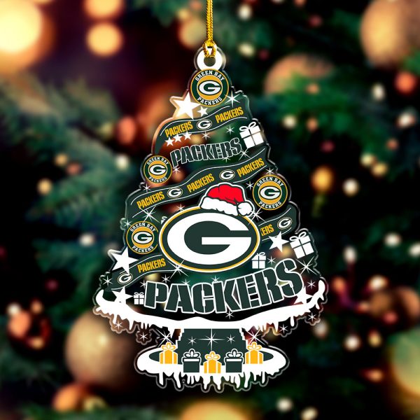 Green Bay Packers Custom Shape Clear 1-sided Acrylic Ornament - VANDH 3709