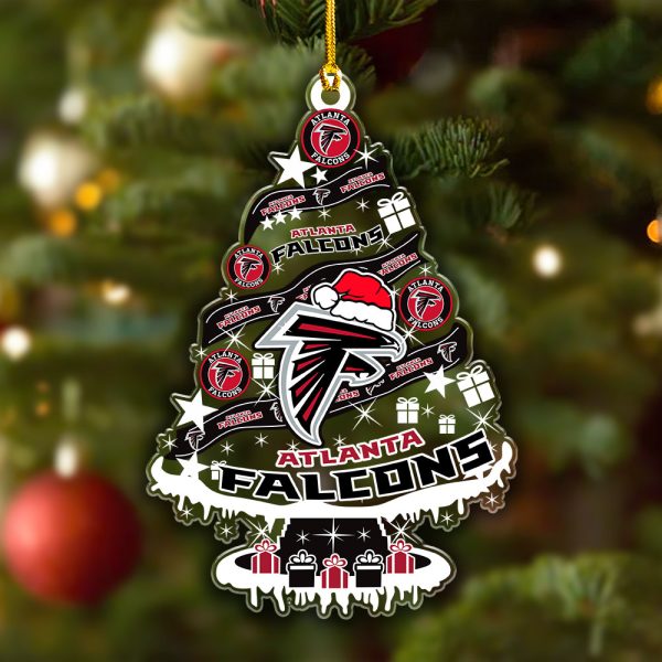 Atlanta Falcons Custom Shape Clear 1-sided Acrylic Ornament - VANDH 3711